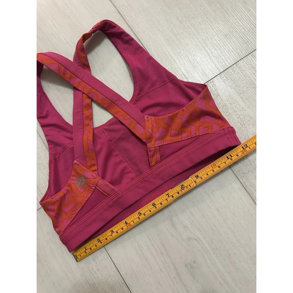 Lululemon Seawheeze Run Stuff Your Bra II Size 4 Pink‎ Orange AZPU/JWMG